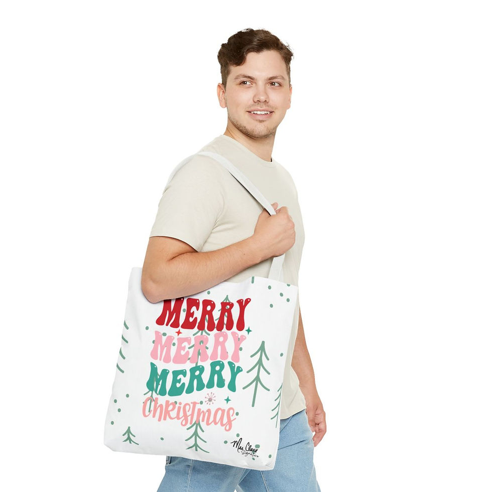 Thumbnail: Mrs. Claus signature -Merry Merry Christmas Tote!