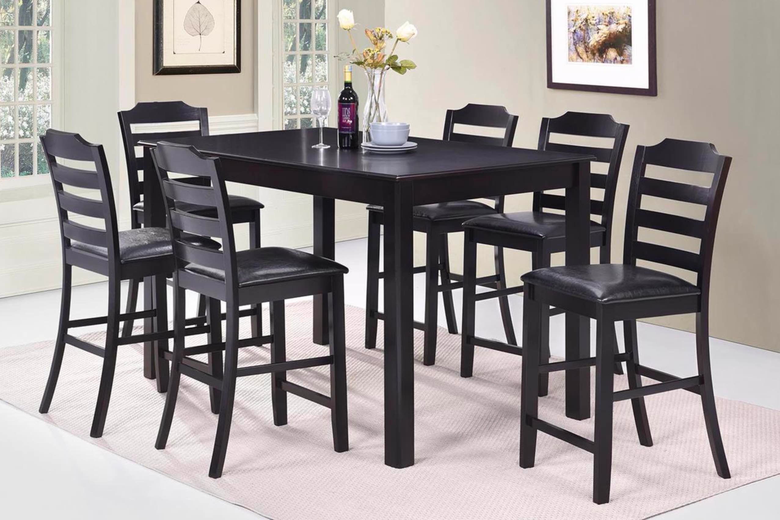 Comedor VISTA PUB de 6 sillas mesa rectangular 3660 color espresso