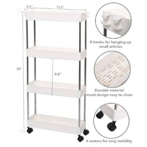 movable and adjustable 4 layer rack