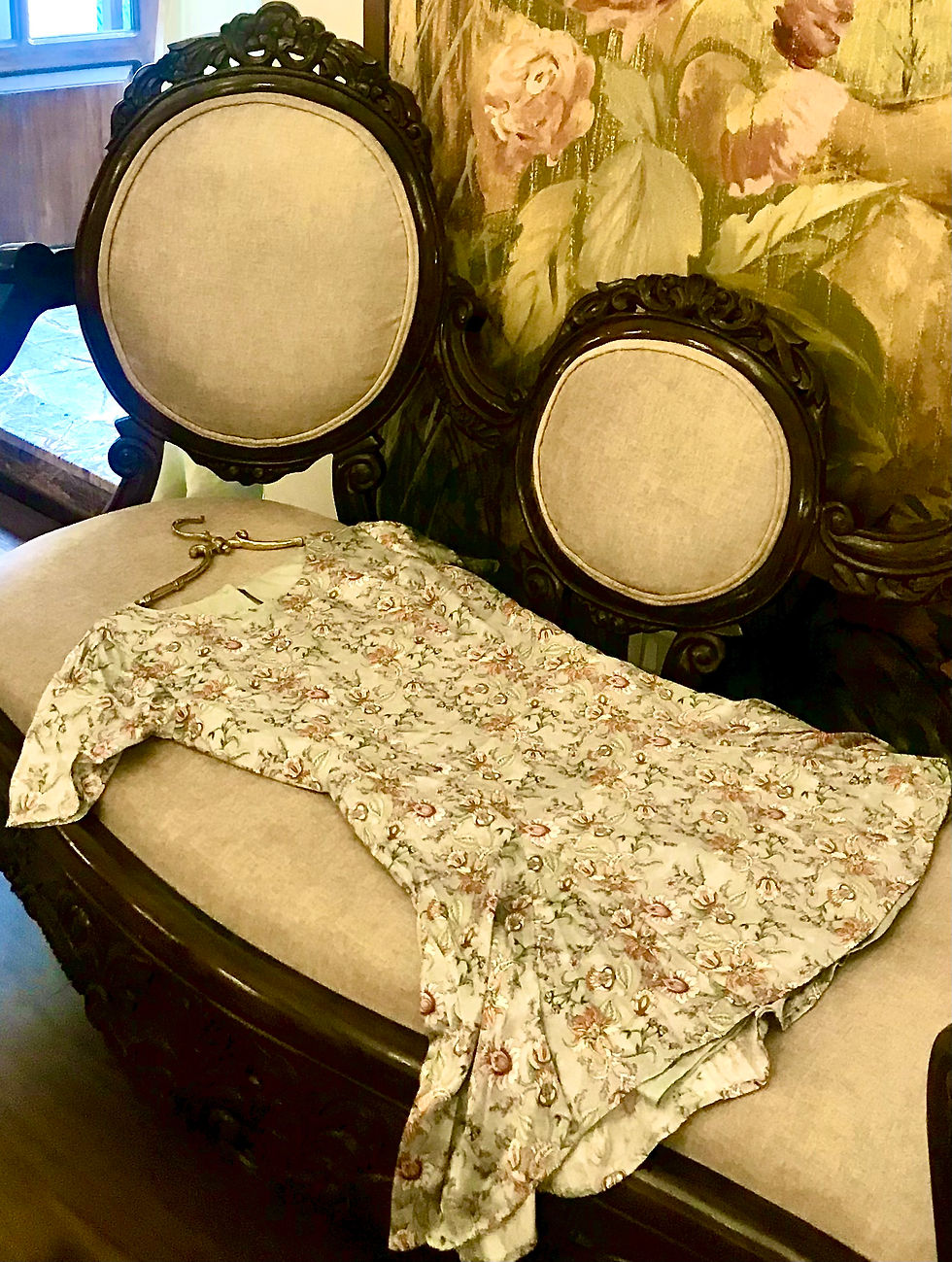 Thumbnail: Moonlit Pleated Cutout Floral-Print Silk Dress