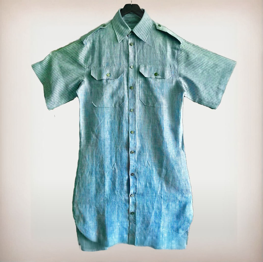 "Amy" Linen Midi Shirt Dress