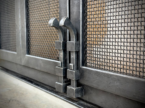 Custom metal fabrication fireplace doors hand forged blacksmith home décor