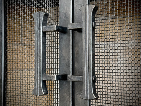 Custom metal fabrication fireplace doors hand forged blacksmith home décor