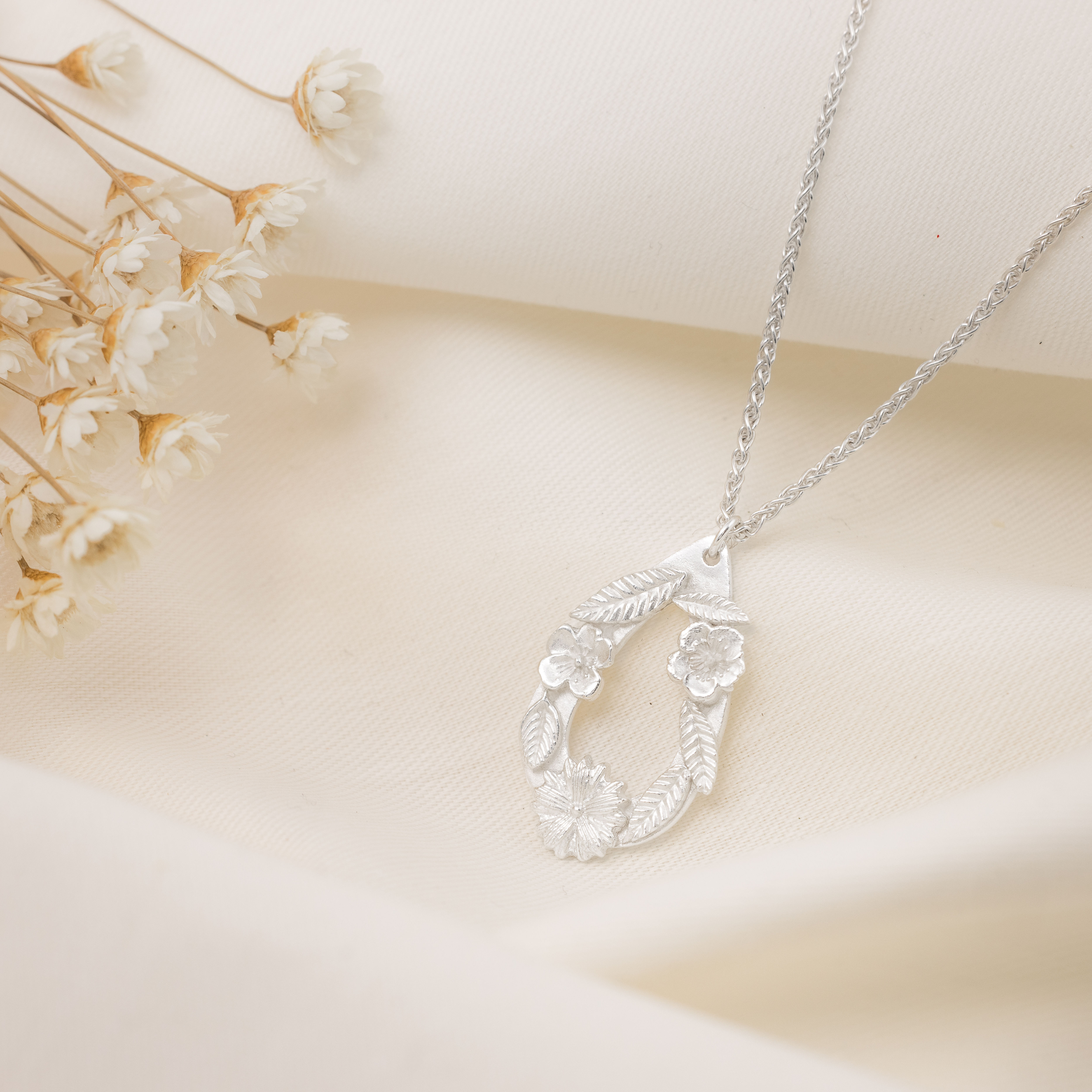 'Where wildflowers grow' - Silver pendant