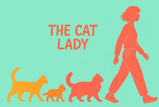 Cat lady with cat followers