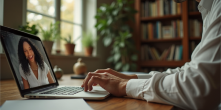 Image of a person engaged in a virtual coaching session