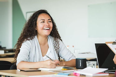Smiling Lady at Desk