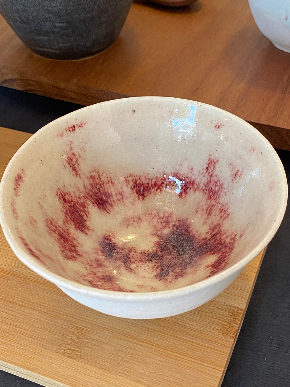 Bowl  y vaso blanco Oxblood