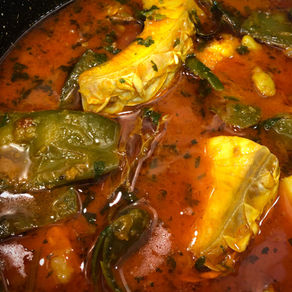 Bangla Fish with Uri (Green Hyacinth Beans)