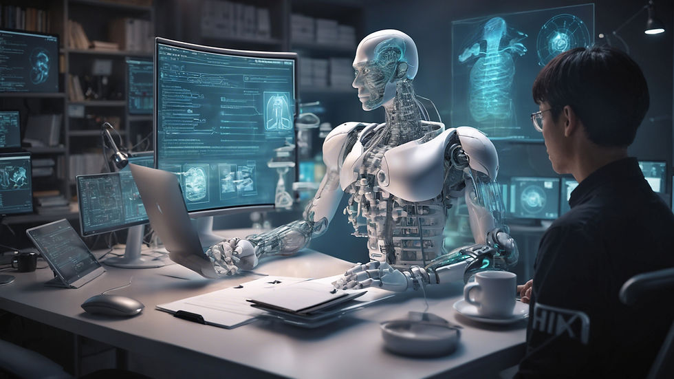 administrative ai analyzing patient records, reducing the paperwork burden in healthcare.