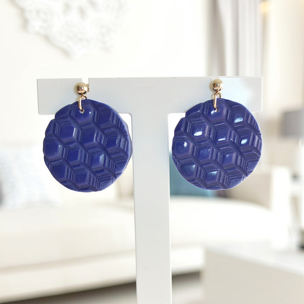 Indigo Prism Round Earrings