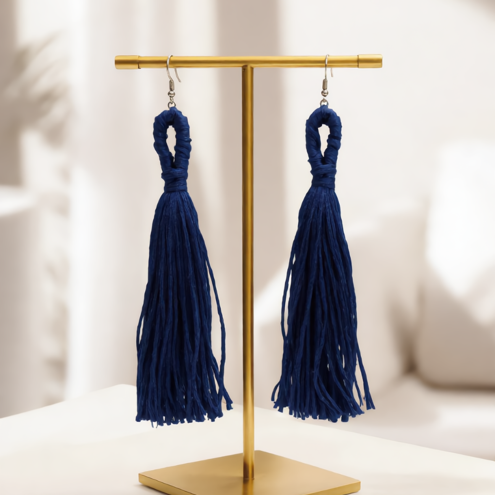 Midnight Halo Tassel Earrings