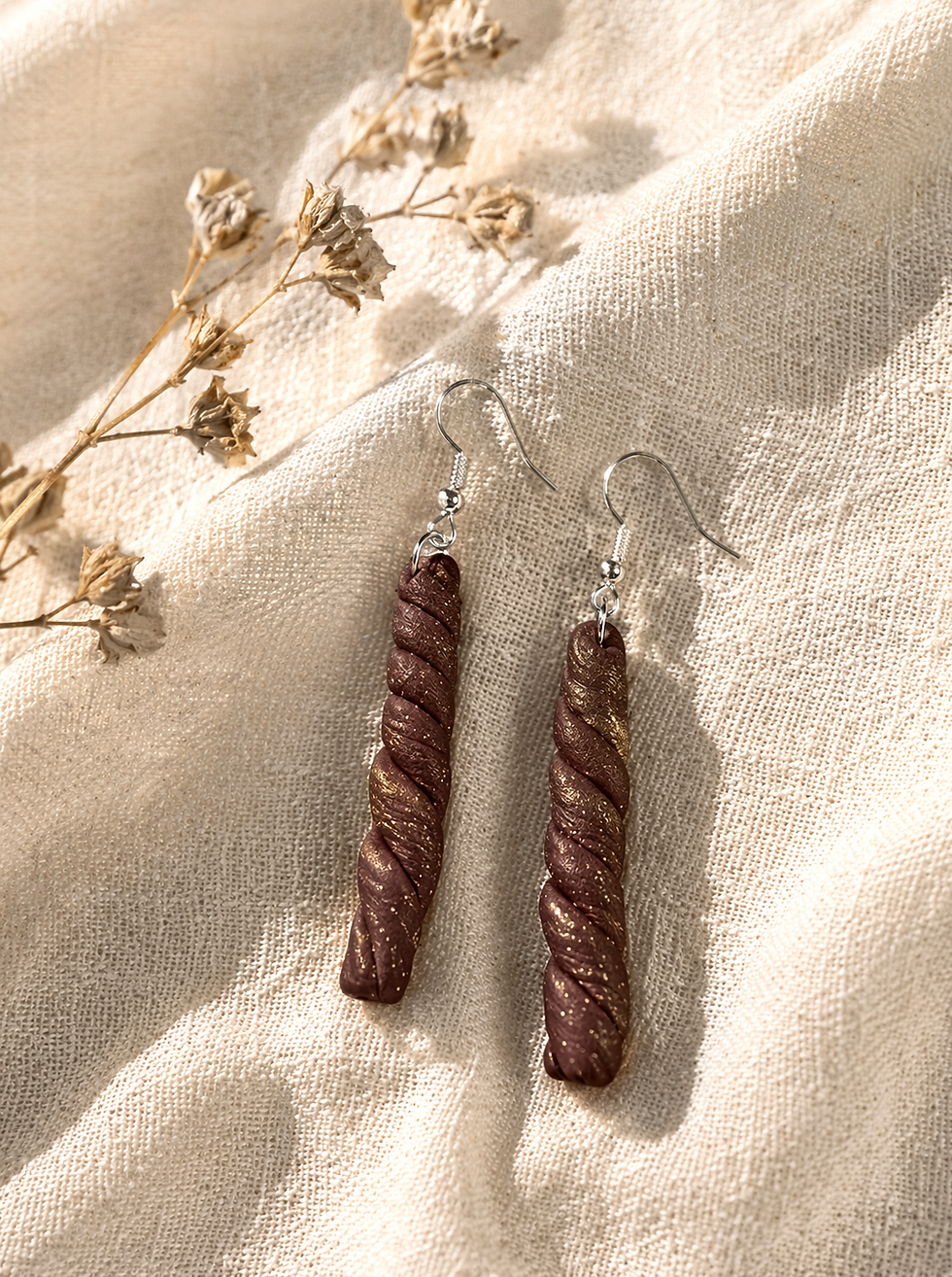 Thumbnail: Umber Moon Twist DropsEarrings
