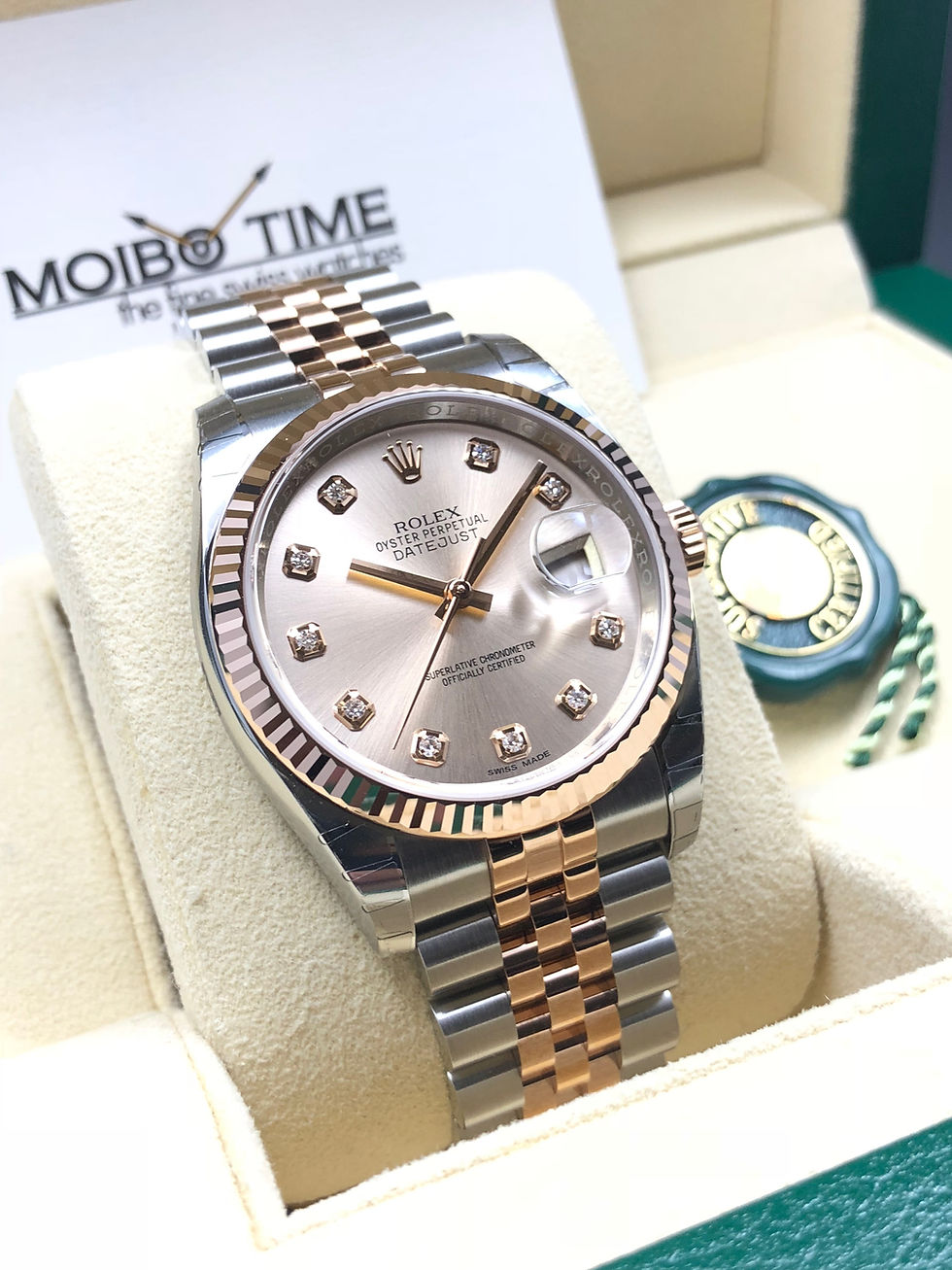 Thumbnail: Rolex Datejust 36mm 18ct Everose Gold Steel Pink Diamonds Dial