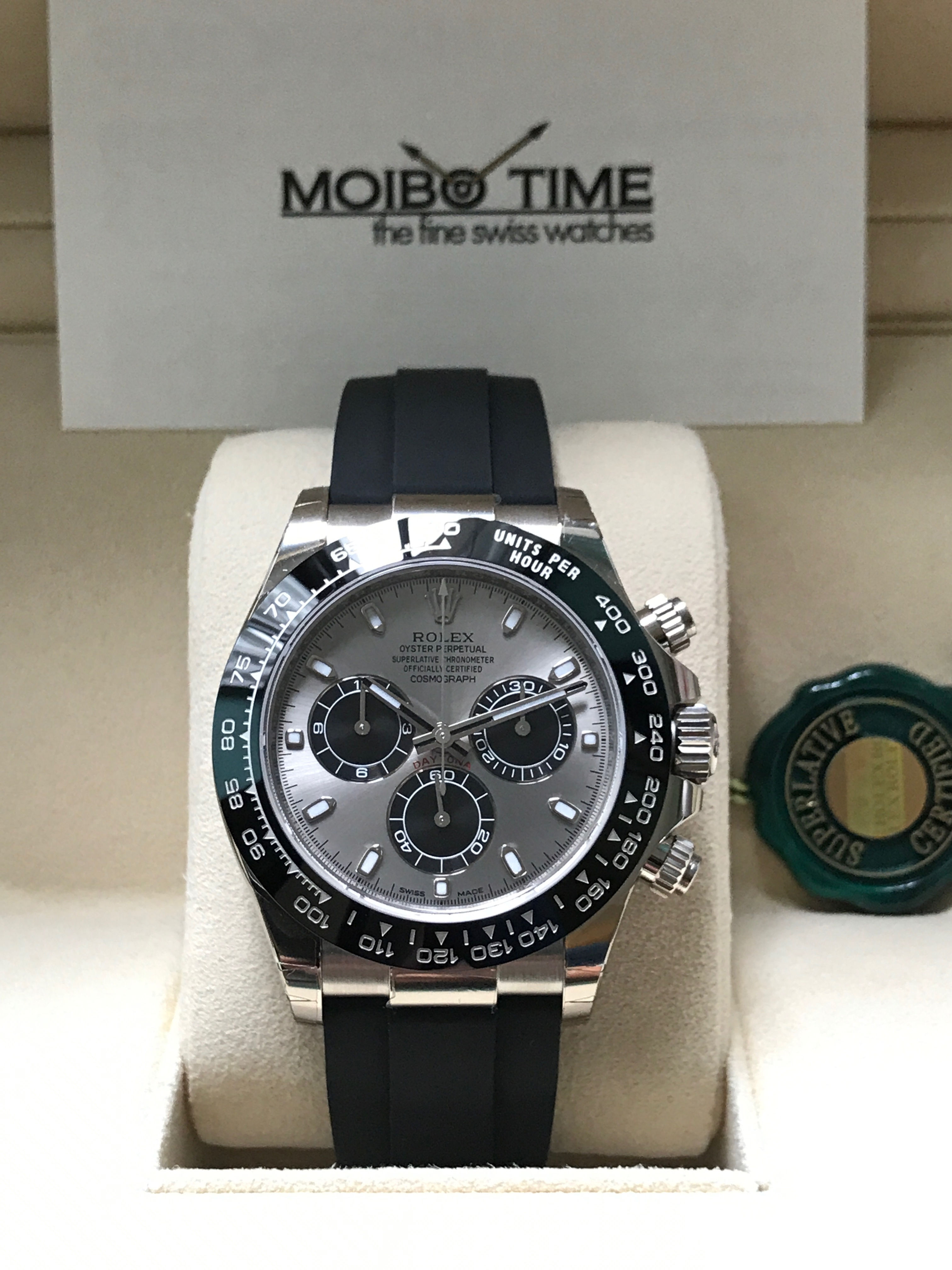 Rolex Cosmograph Daytona 18ct White Gold Steel Coloured Dial 116519LN
