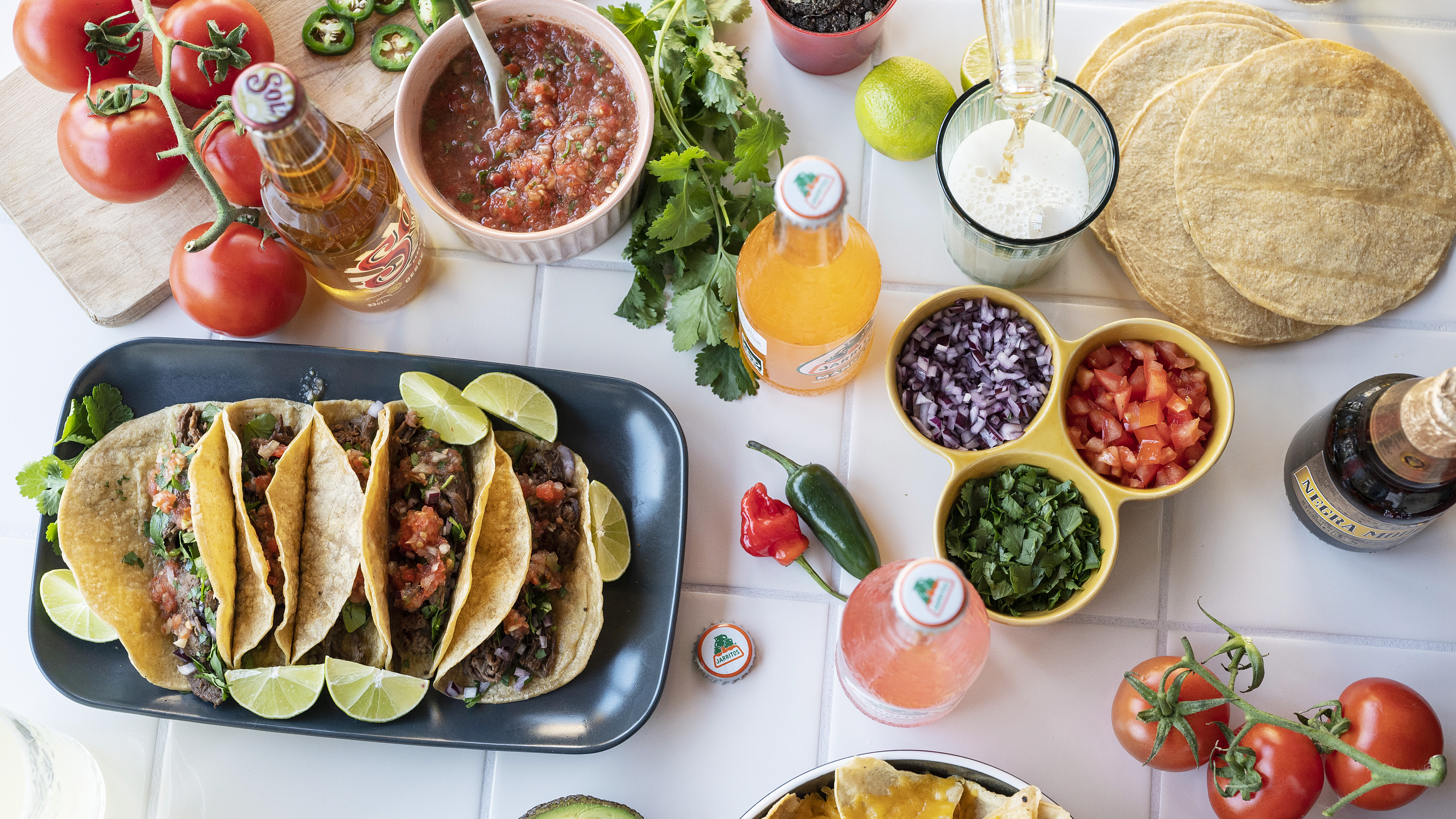 Arranged Food and Objects