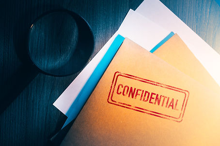 Private investigator desk with confident