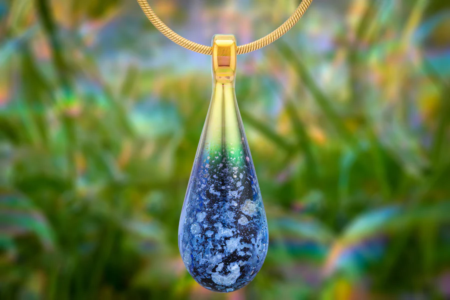 Opal Pendant with Ash Cremation Remains - Jewelry for Memorial