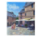 Thumbnail: Oil painting of an Aveyron Cafe