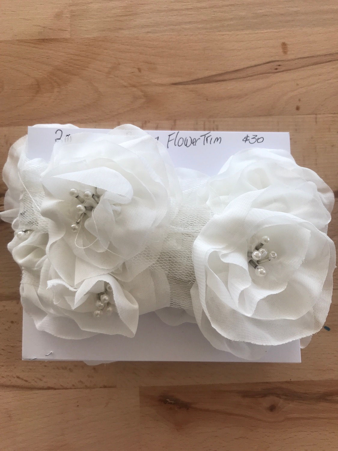 Beaded flower trim remnant 