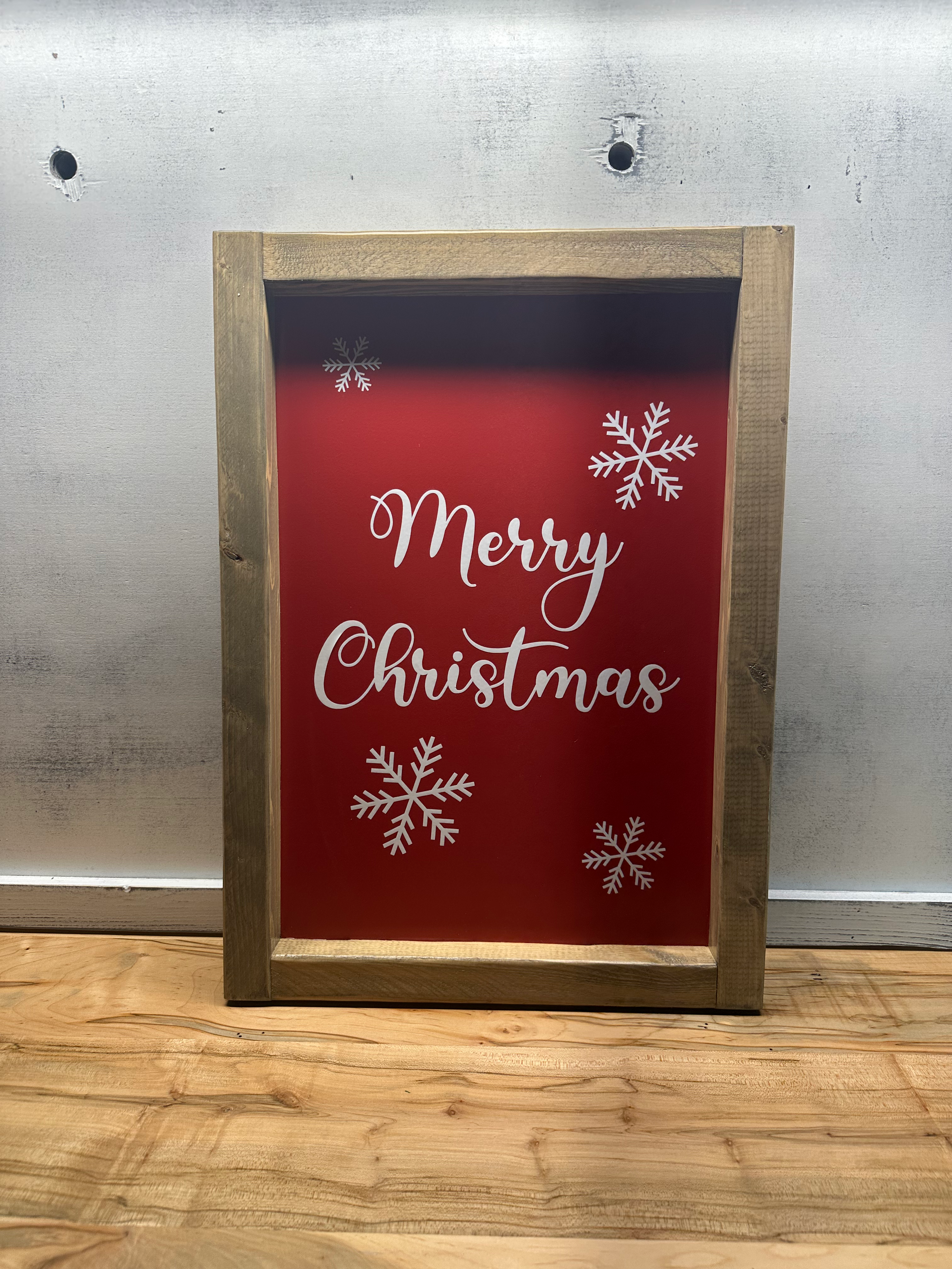 Merry Christmas Rustic Farmhouse Wood Sign Holiday Home Decor