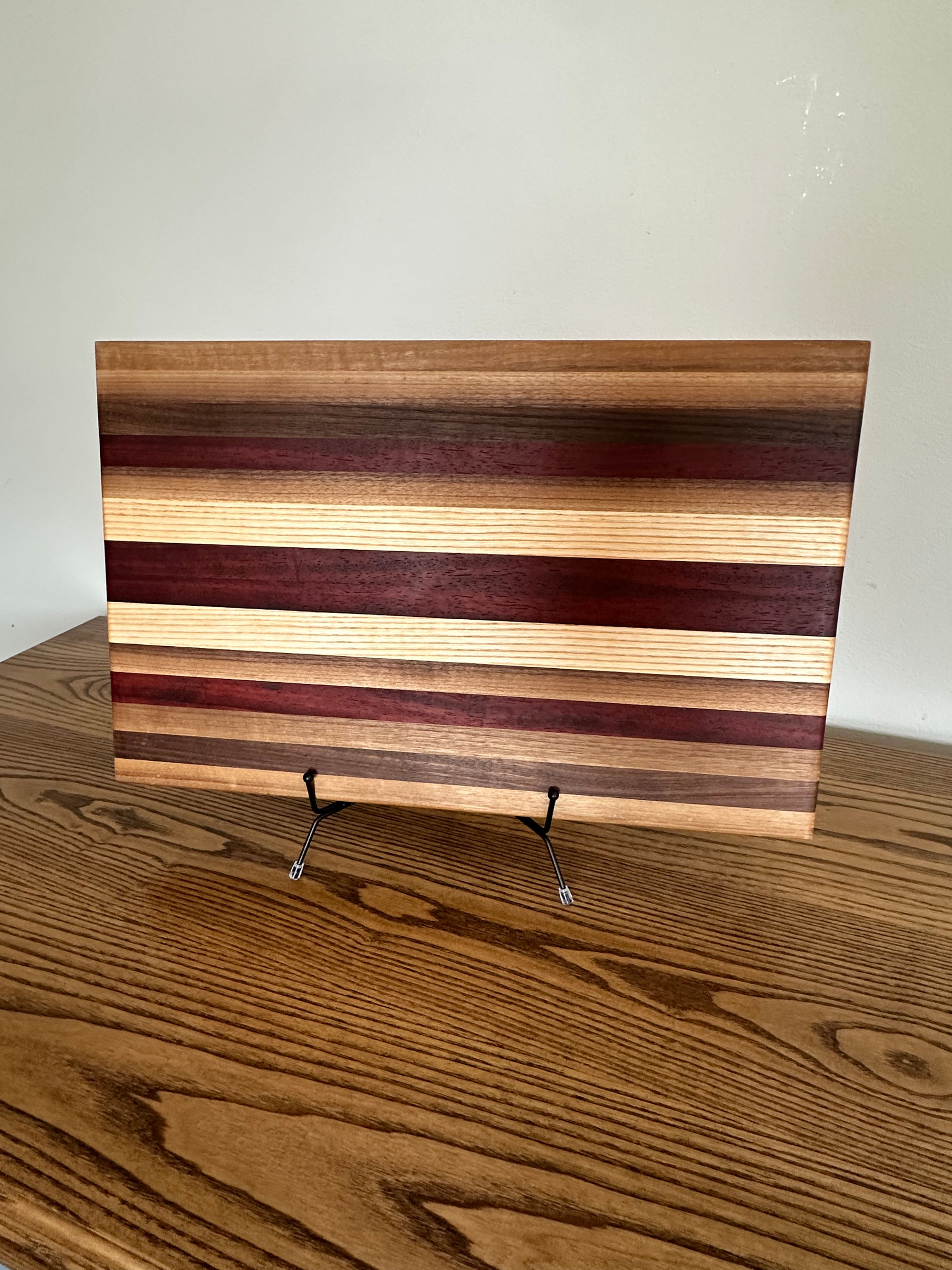 Walnut Bloodwood & Ash Striped Cutting Board | Hardwood
