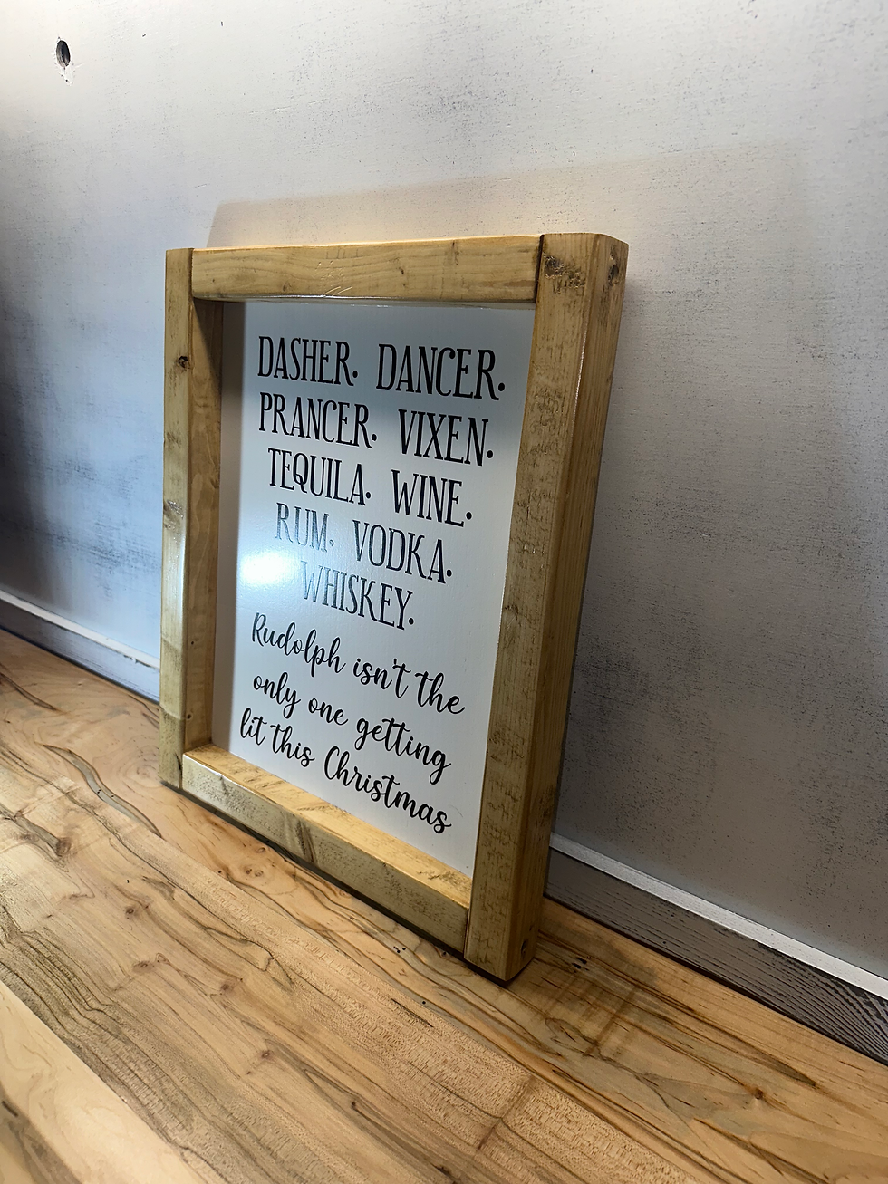 Thumbnail: Funny Christmas Bar Sign – Rudolph Isn’t the Only One Getting Lit Wall Decor 