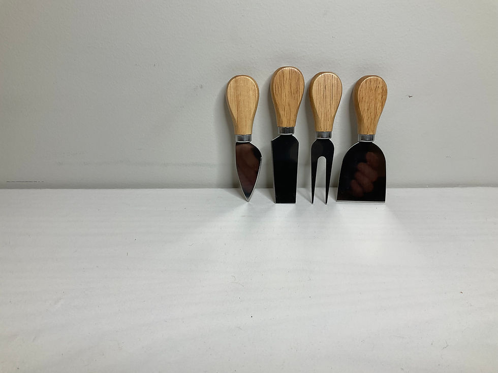 Thumbnail: Ribbon Sapele Charcuterie Board with Handle | Knife Set & Care Kit