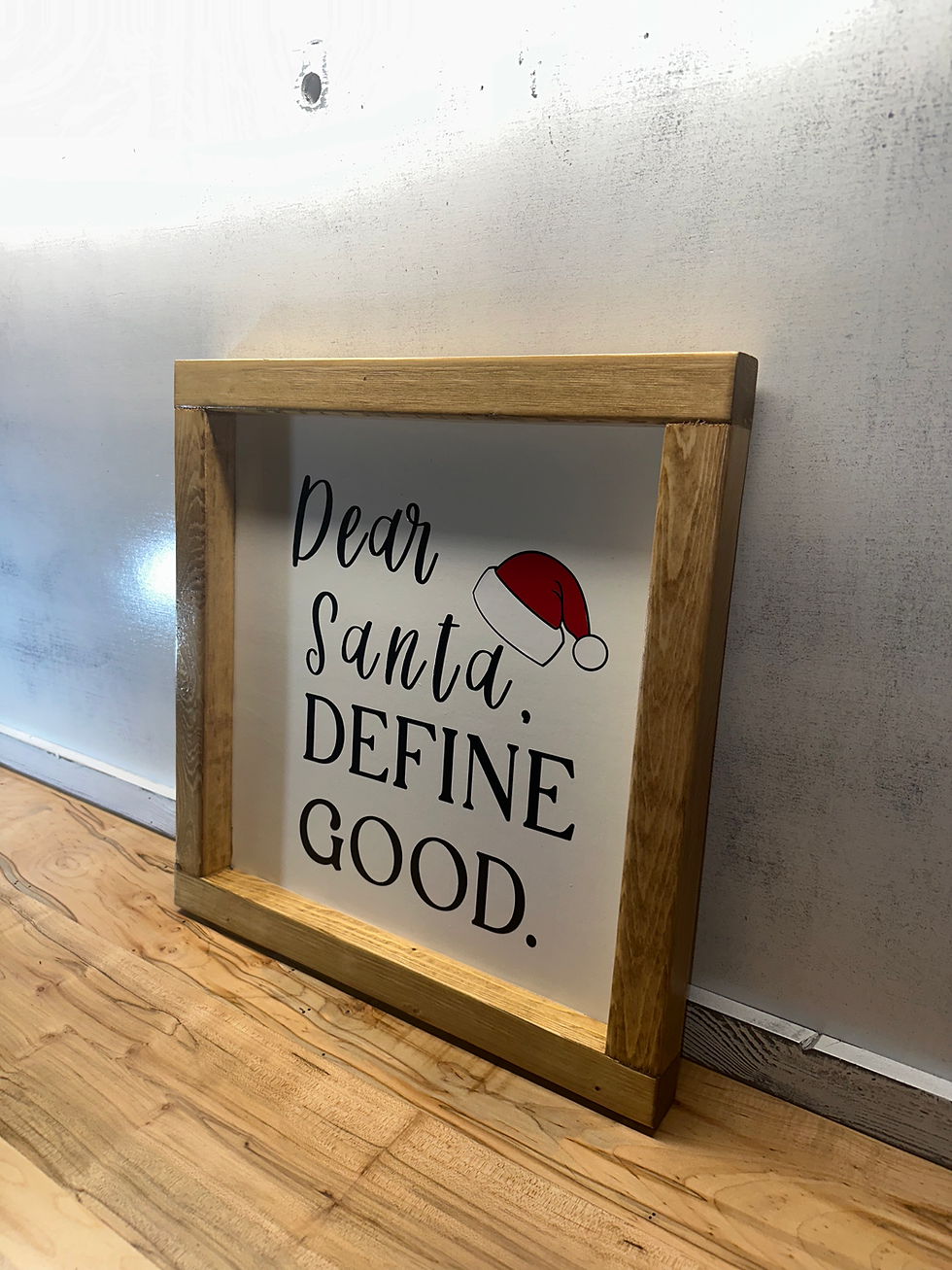 Thumbnail: “Dear Santa, Define Good” Rustic Farmhouse Christmas Wood Sign