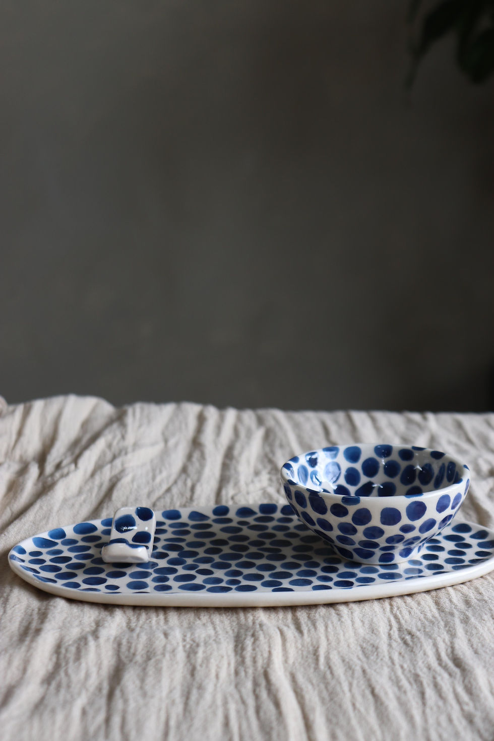 Set de sushi (plato + cuenco + soporte palillos)