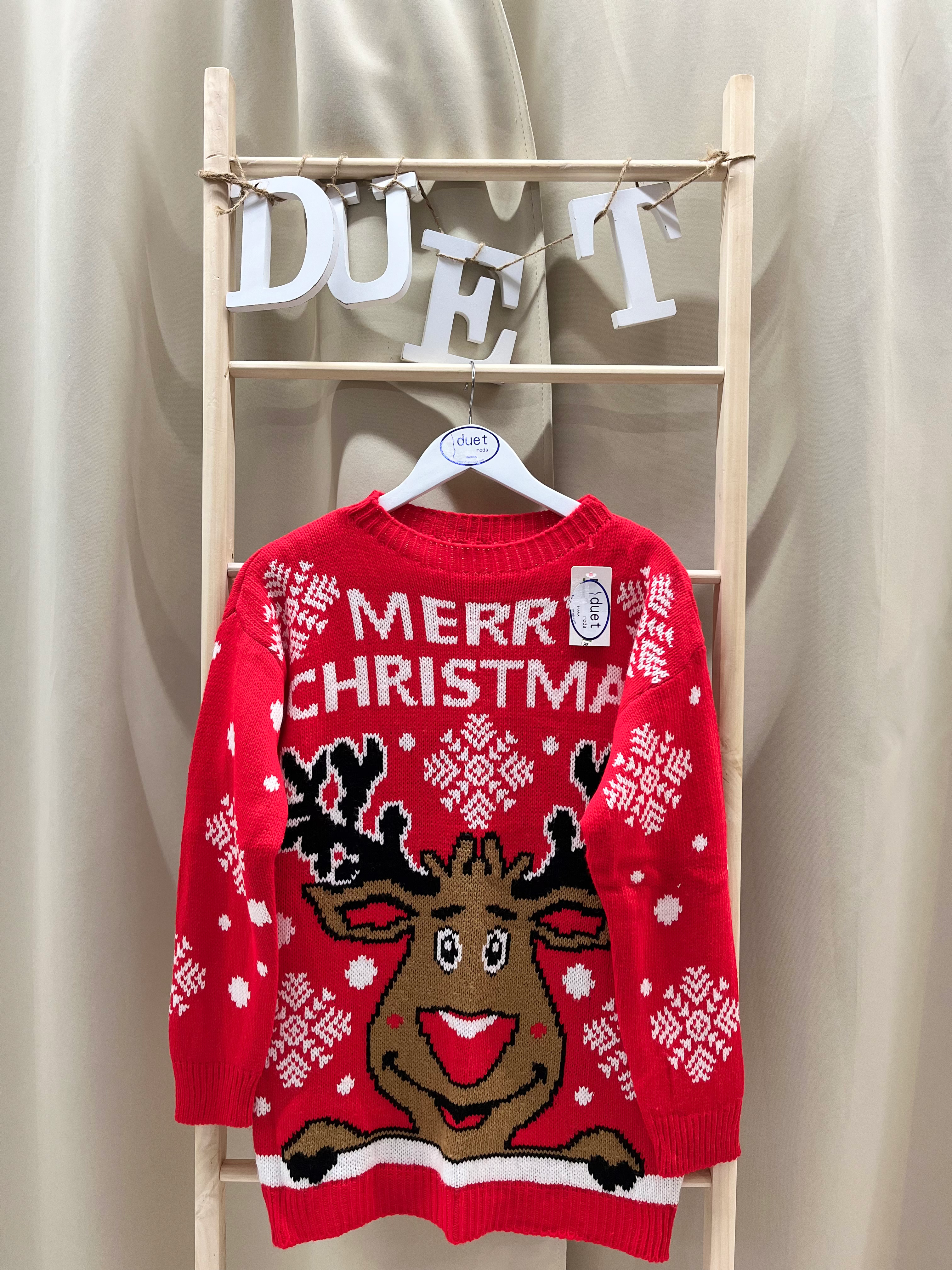 Jersey Navidad rojo reno 