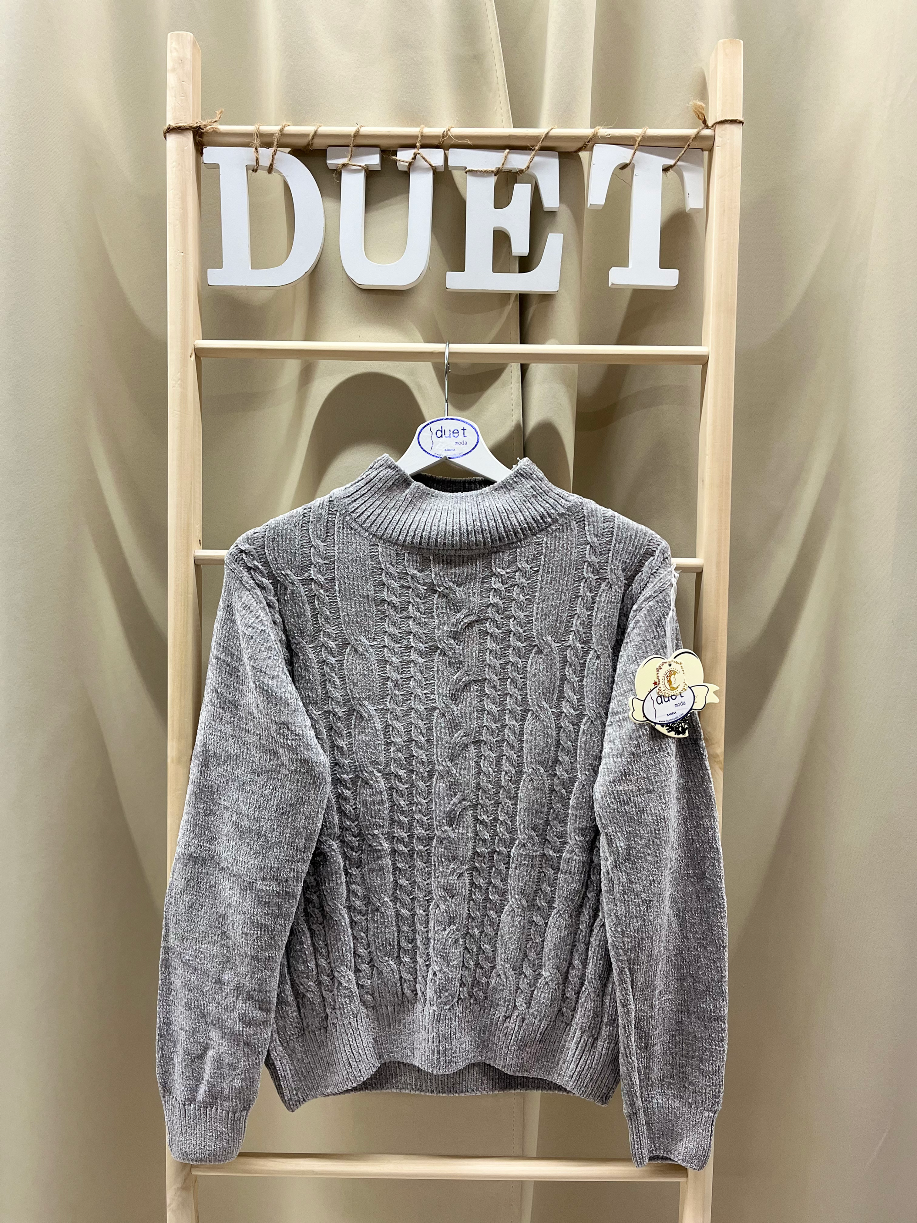 Jersey chenilla gris 