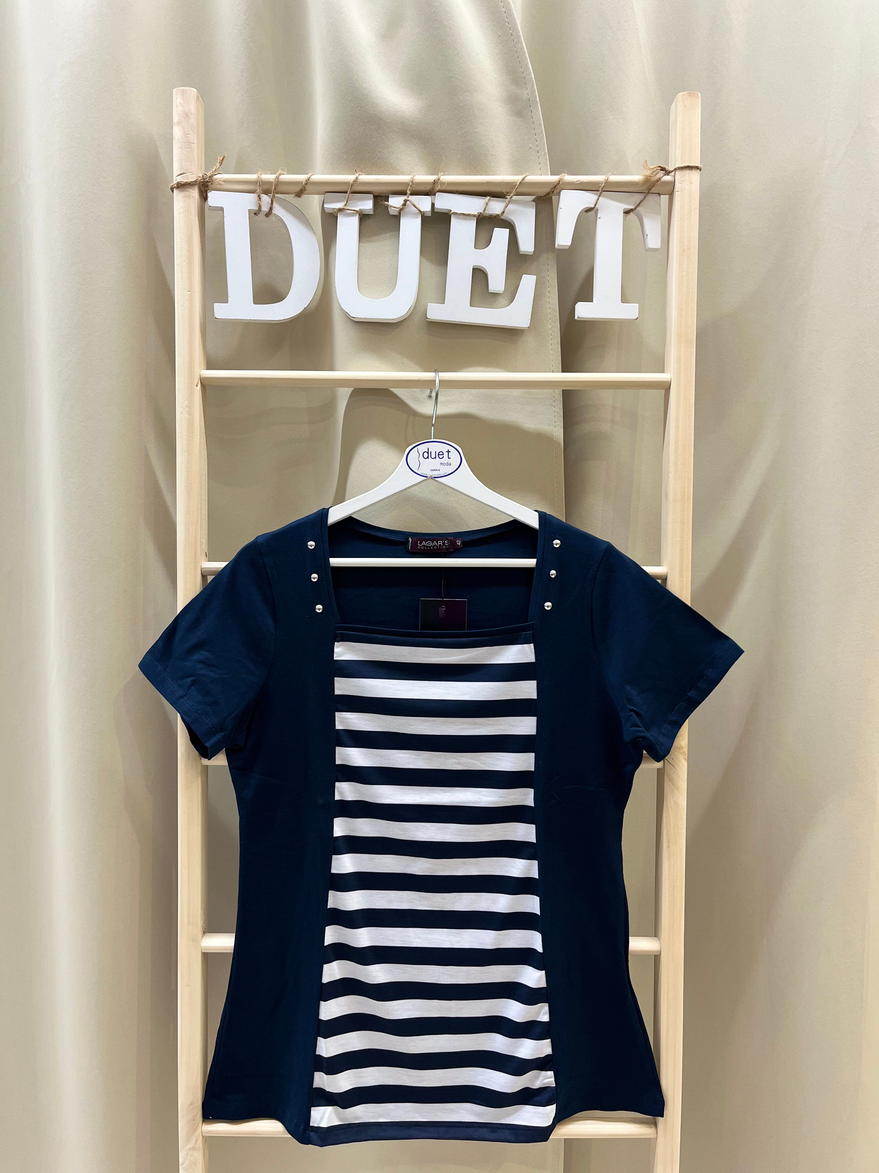 Camiseta azul marino rayas 