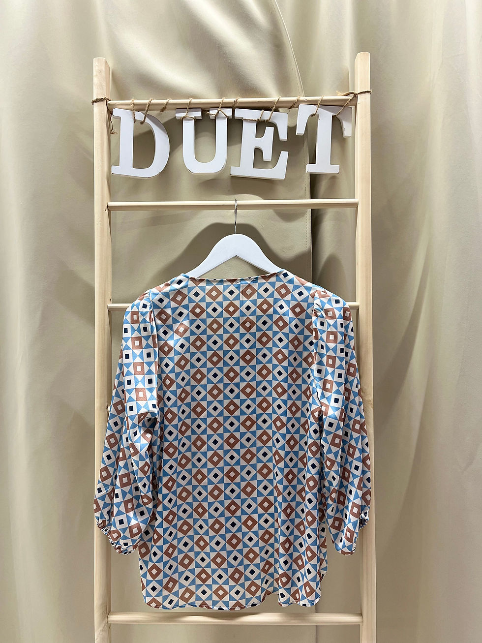 Miniatura: Blusa estampada azul-tostado 