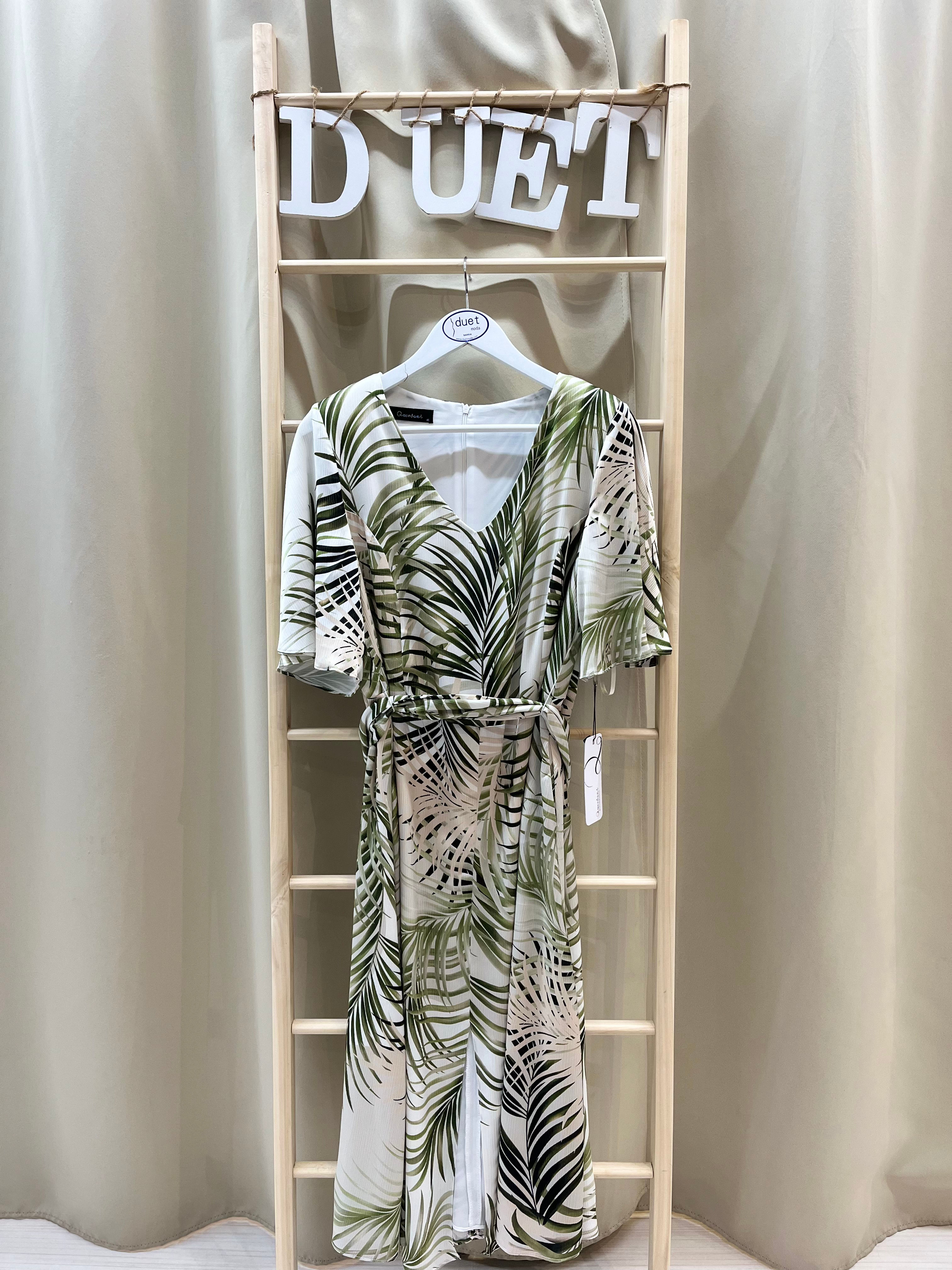 Vestido estampado hojas 