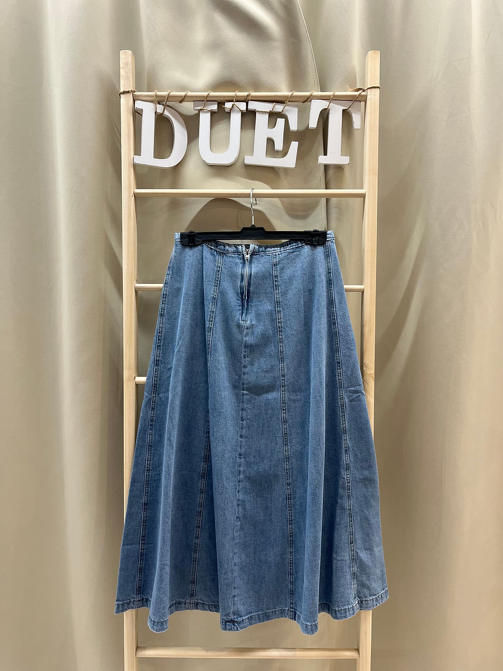 Miniatura: Falda midi denim azul 