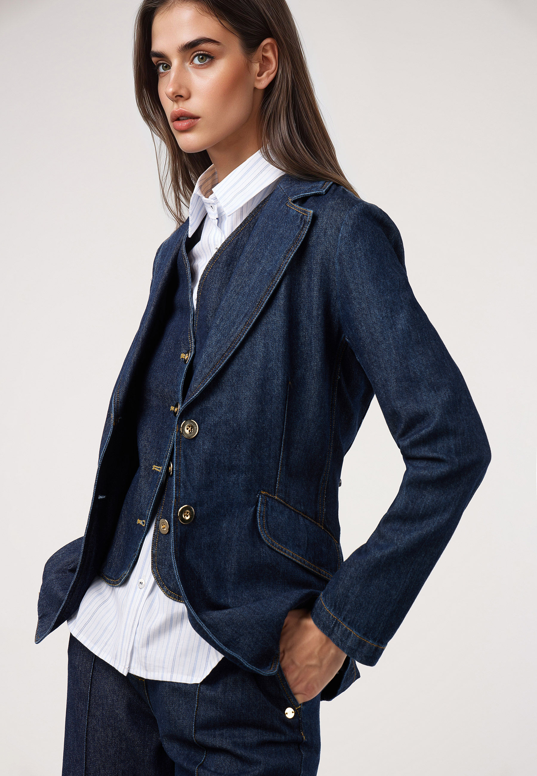Americana denim azul 
