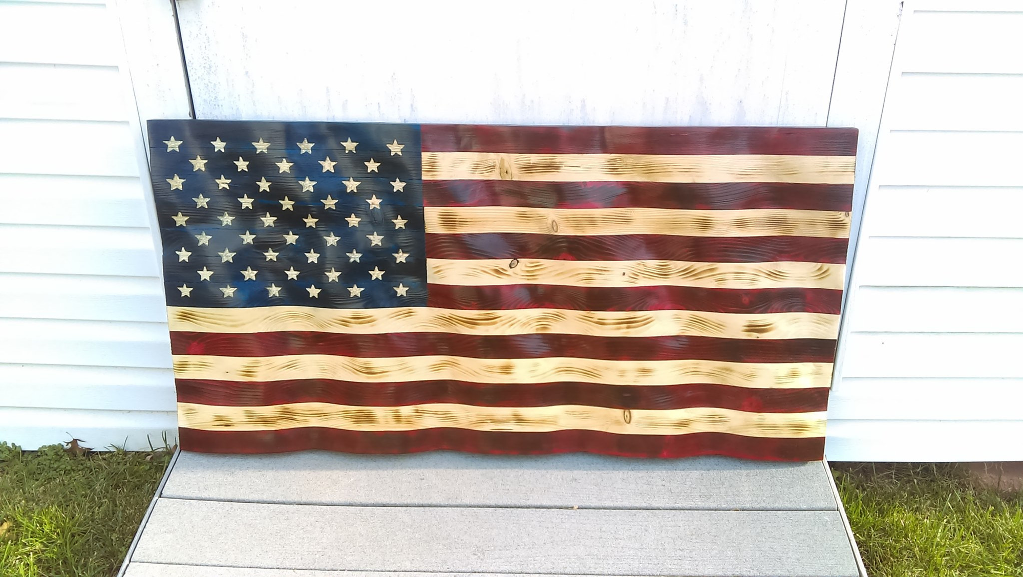 Wood Burned Wavy Flad 2' x 4'