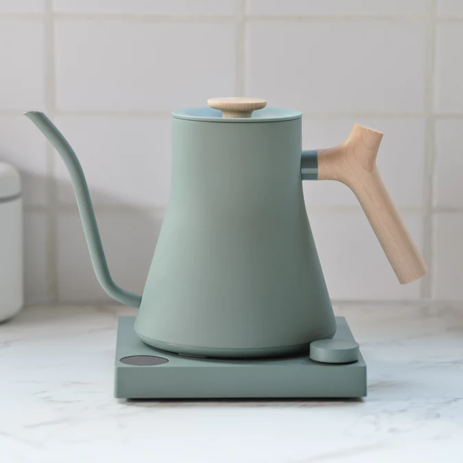 Thumbnail: Fellow Stagg EKG Electric Pour Over Kettle - Smoke Green +Maple