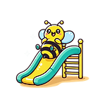 Soft Play Bee going down Slide
