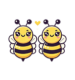 2 bees side by side
