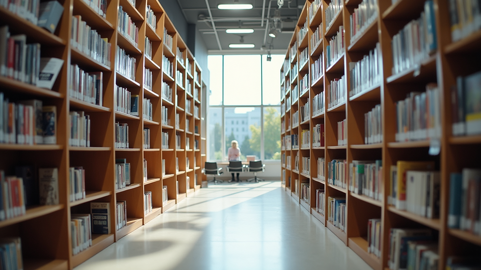 High angle view of a modern public library