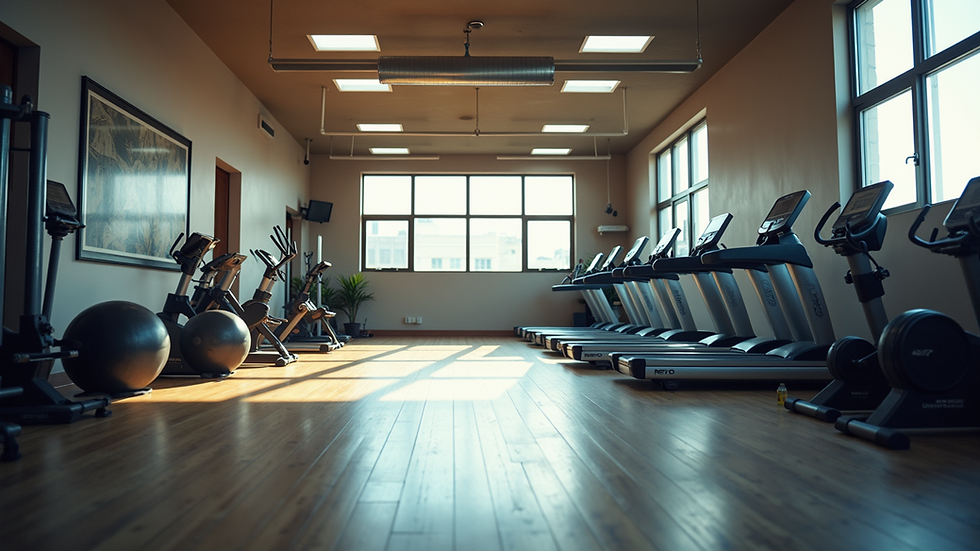 Eye-level view of commercial space on second floor suitable for gym