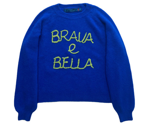 Maglione Brava e bella blu | Fortefor4