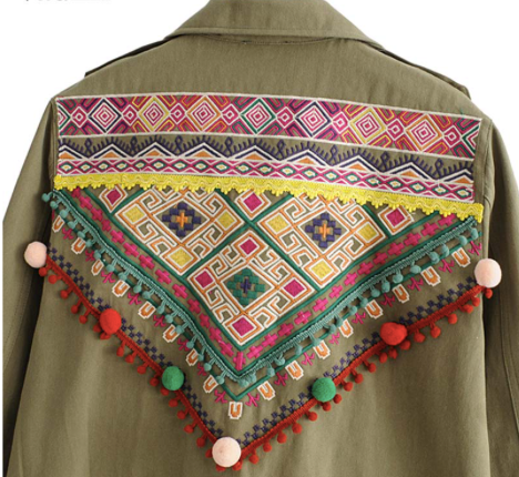 Miniatura: Chaqueta  patchwork bolsillos manga larga