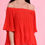 Thumbnail: QUIN - RED PLEATED OFF SHOULDER TOP