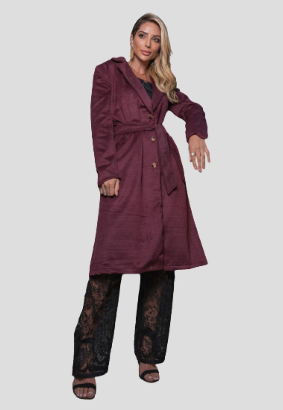 Miniatura: Trench Coat vinho 