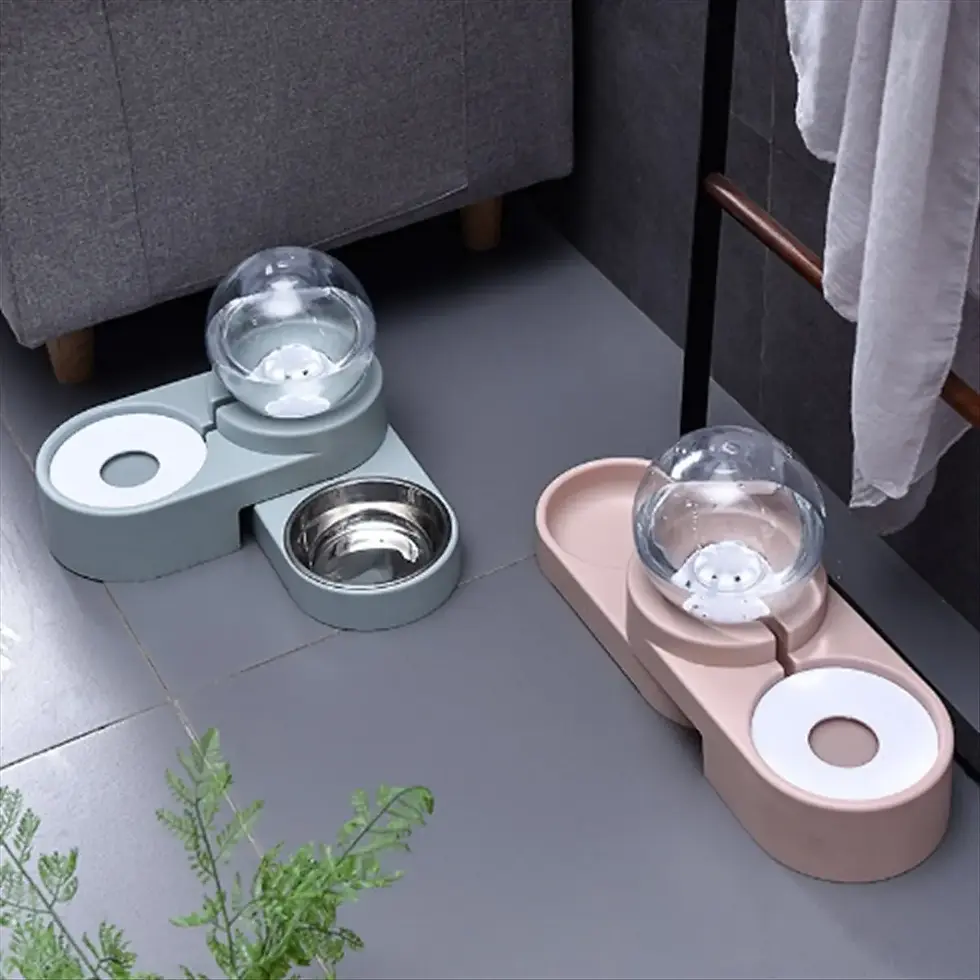 Thumbnail: AT05-Dog Food Container 3 In 1 Pet Cat Automatic Feeder 1.8L Water Dispenser Dri