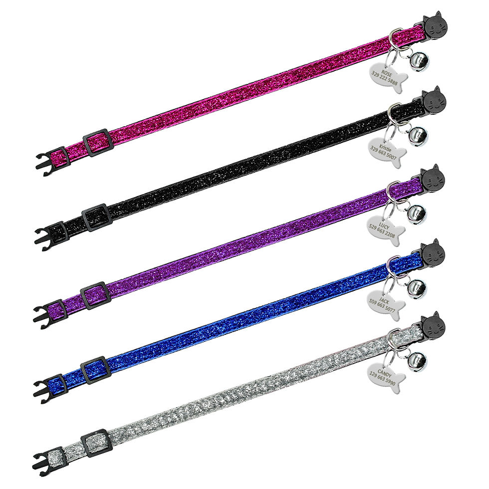 Thumbnail: Personalized Cat Collar Quick Release Puppy Kitten Collars Customized Cats ID Ta