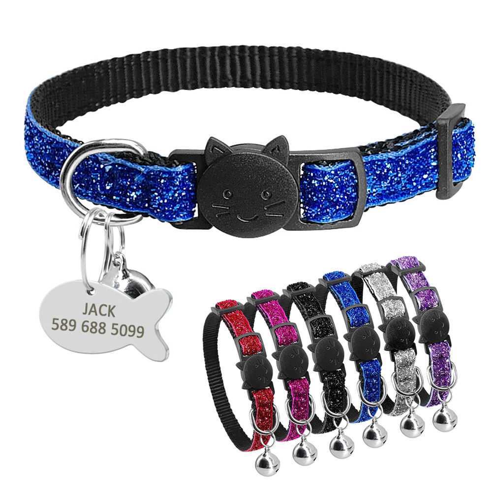 Personalized Cat Collar Quick Release Puppy Kitten Collars Customized Cats ID Ta